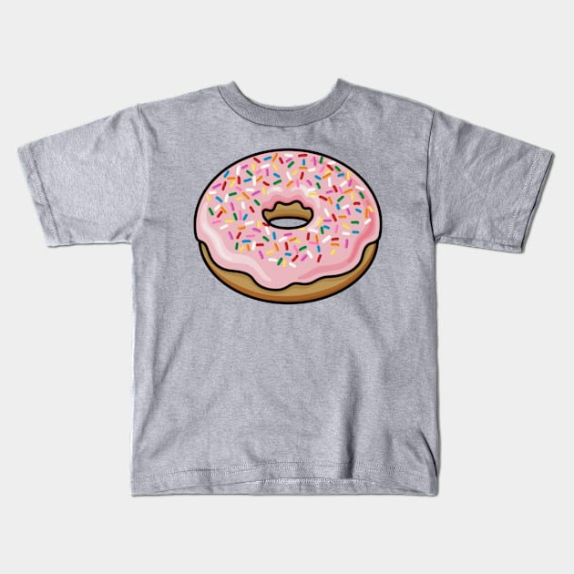 Glazed Doughnut with Sprinkles Illustration Kids T-Shirt by AlmightyClaire